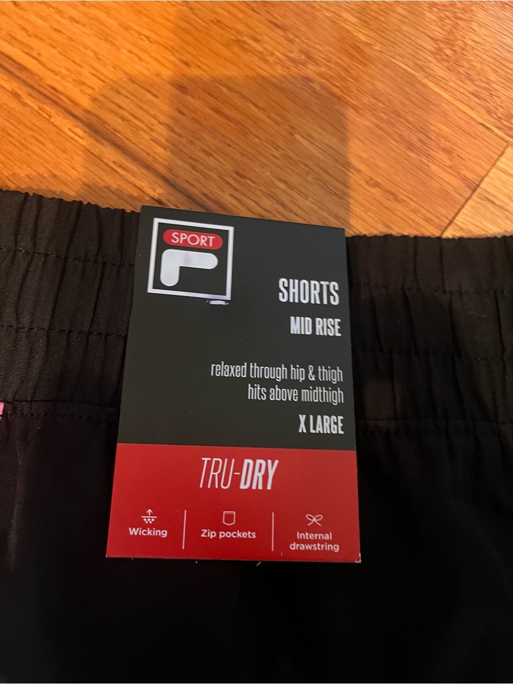 Kohl's Black Athletic Shorts with Pink Trim - Picture 3 of 4